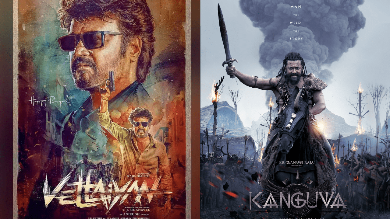 Vettaiyan vs Kanguva: Rajinikanth and Suriya Prepare for an Epic Dusshera 2024 Showdown! Vettaiyan vs Kanguva Rajinikanth and Suriya Prepare for an Epic Dusshera 2024 Showdown